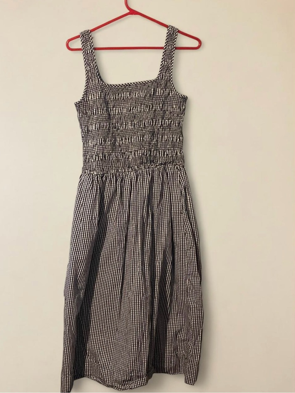 Free Assembly white/black gingham midi dress in a M